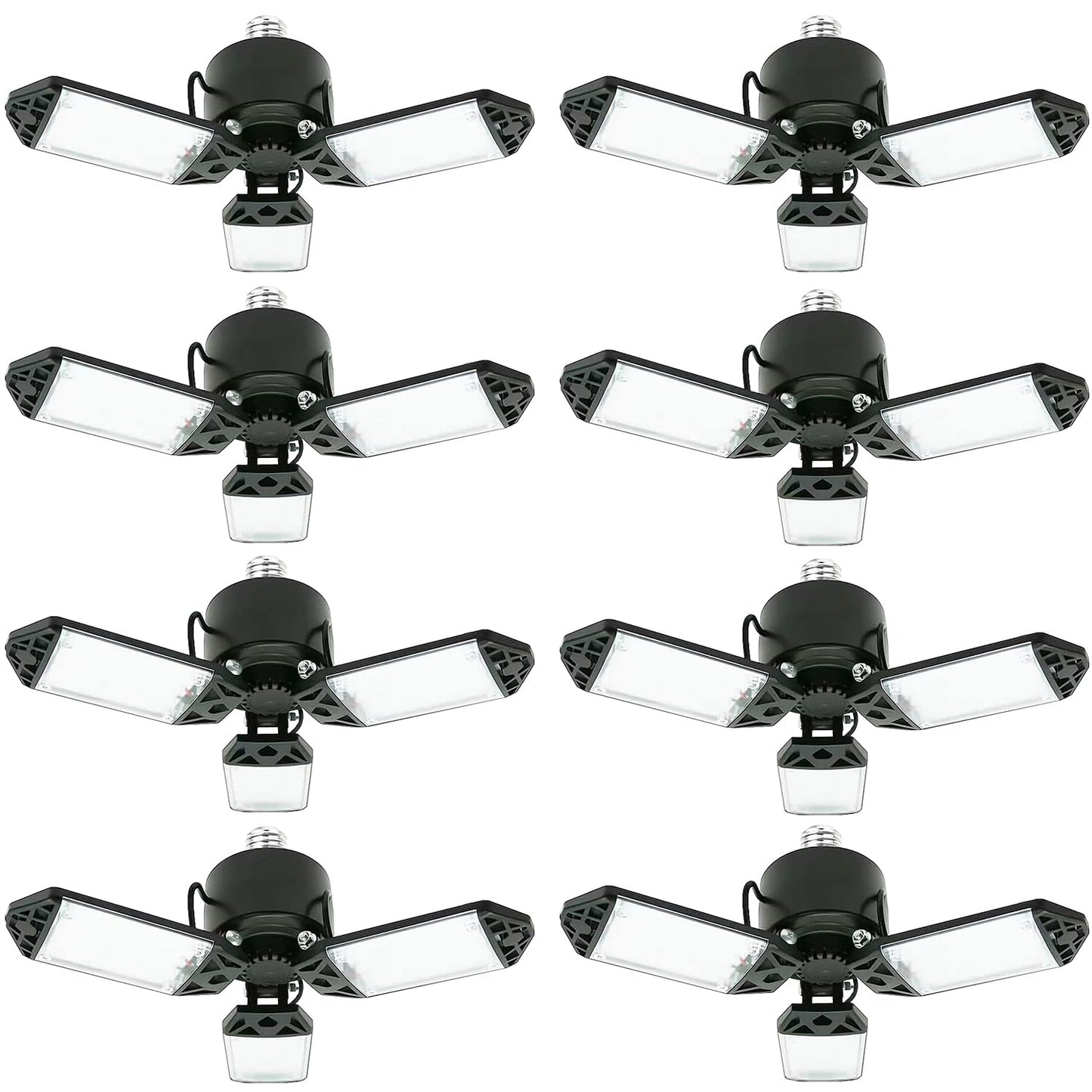 Led Garage Light  80W 8000 Lumen Ceiling Lights With 3 Adjustable Panels  6500K Daylight Light Bulb Fixture Led Lights For Garage  Workshop (80W 8Pack)