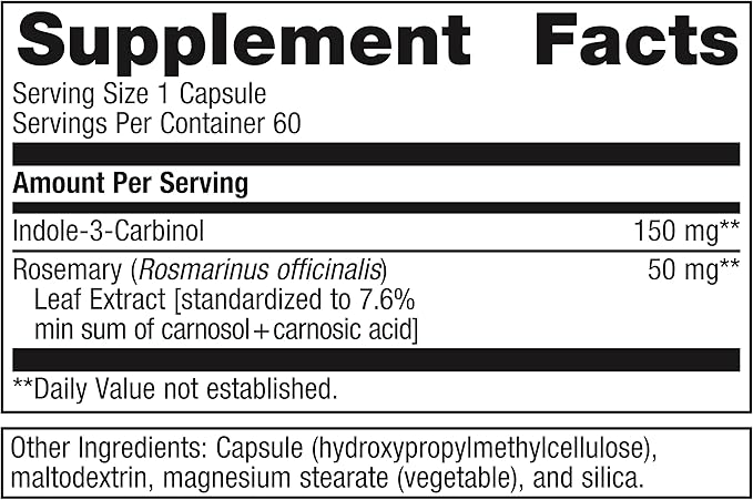 Metagenics Meta Indole-3-Carbinol - 150 g Indole-3-Carbinol - Supports Estrogen Hormone Balance* - Metabolic Supplement - Vegetarian & Gluten-Free - 60 Capsules