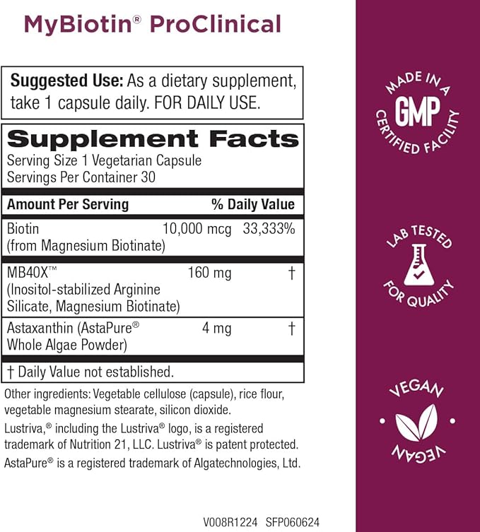 Purity Products Bundle - MyBiotin ProClinical + B-12 Energy Melt MyBiotin ProClinical (Biotin, Patented MB40X, Astaxanthin) - B12 Berry Melt (Methylcobalamin B12 + B6 + D3 + More)