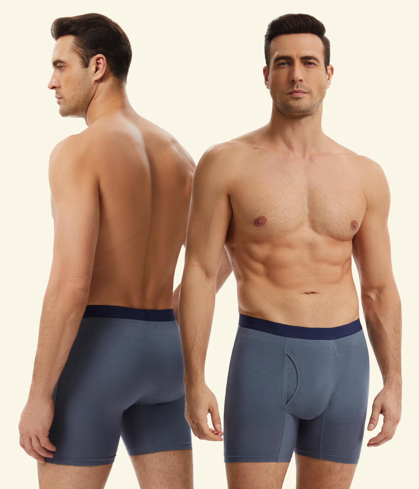 SUNCHIRI Incontinence Underwear for Men, Long Leg Soft Leakproof Washable Reusable Light Absorbency Boxer Briefs 3 Pack (Multicolor01, Large)