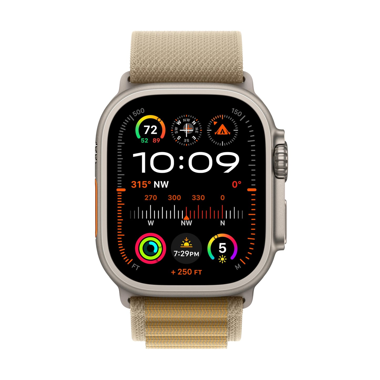 Apple Watch Ultra 2 [Gps + Cellular 49Mm] Smartwatch, Sport Watch With Natural Titanium Case With Tan Alpine Loop - M. Fitness T