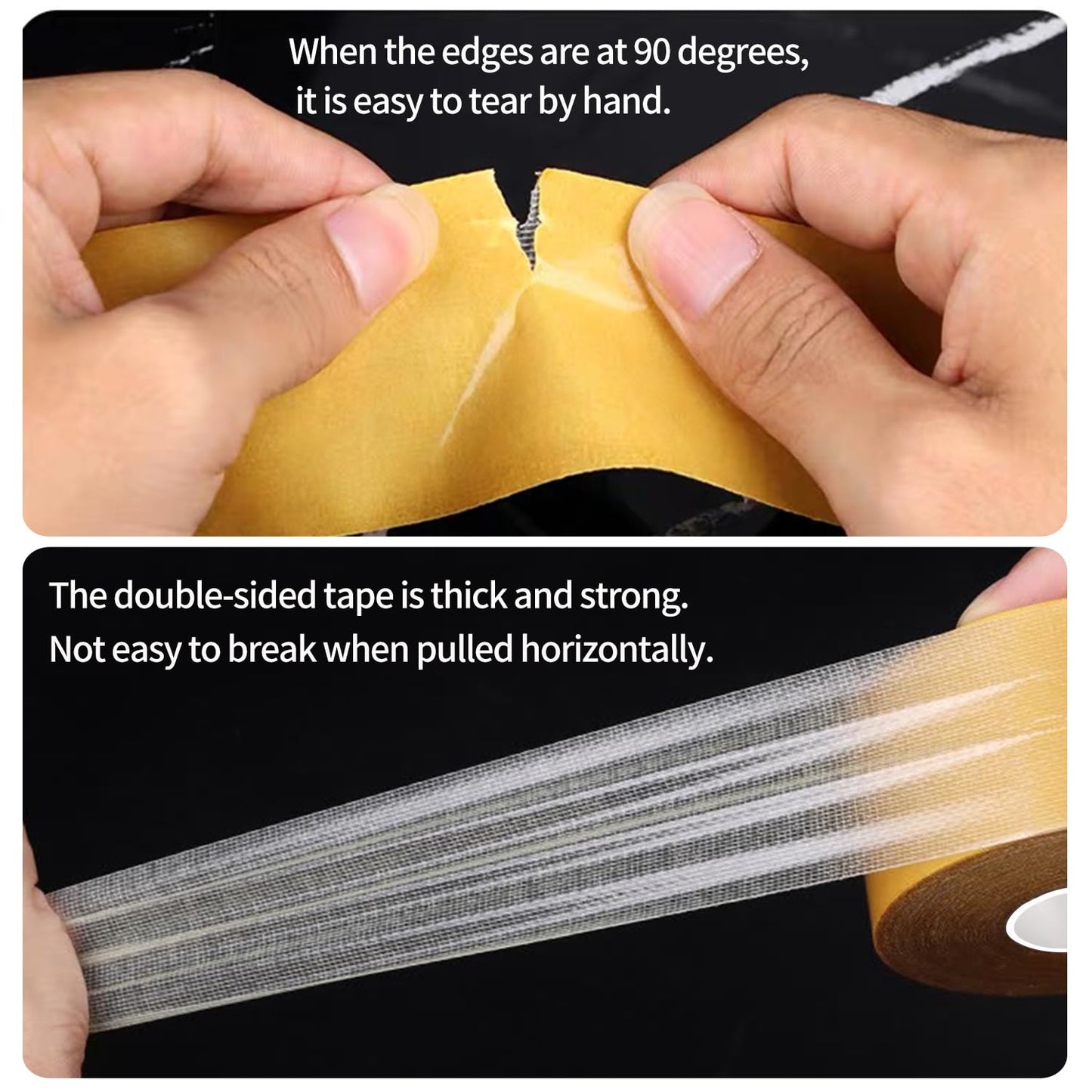 Thin Double Sided Rug Tape Heavy Duty,2" x 66 FT,Carpet Tape for Rug Fixed,Wall,mats and Woodworker, Super Sticky Cloth Tape,Residue Free
