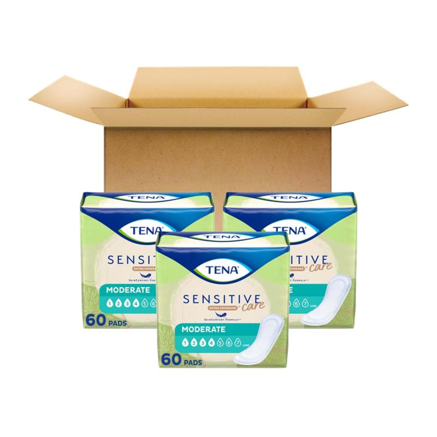 TENA Sensitive Care Extra Coverage Moderate Absorbency Incontinence Bladder Control Pad, 180 count