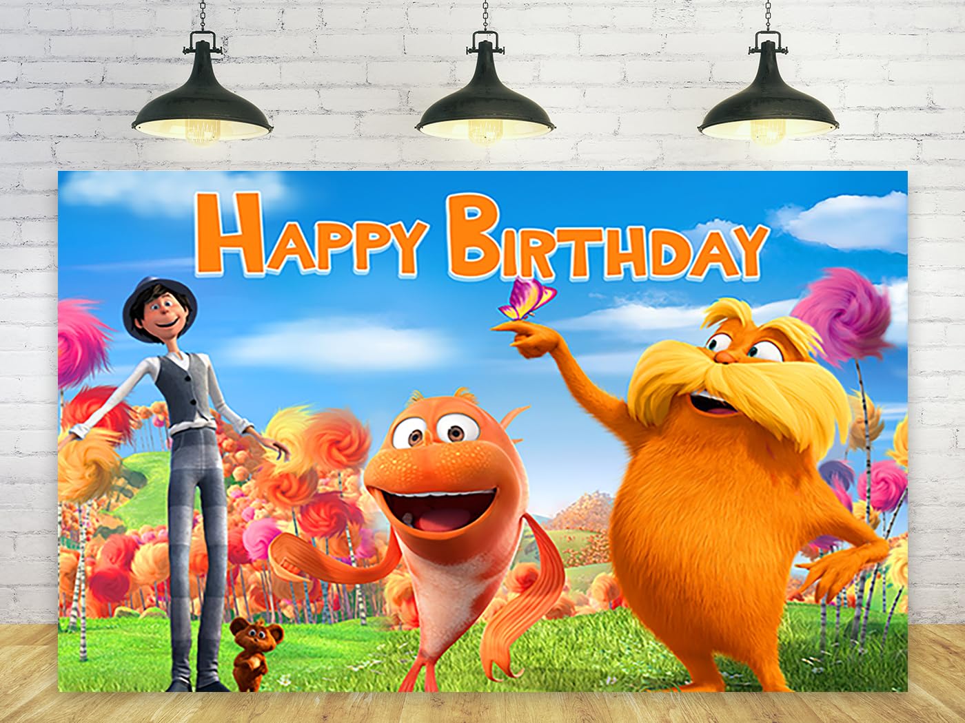 The Lorax Backdrop For Party Supplies Dr Seuss Birthday Theme Photo Background The Lorax Banner For Birthday Party Caketable Dec