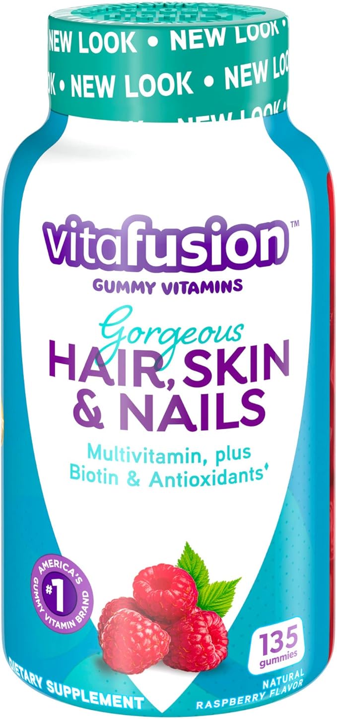 Vitafusion Gorgeous Hair, Skin & Nails Multivitamin Plus Power C Vitamin C Gummies for Immune Support Bundle, 135ct & 150 Count