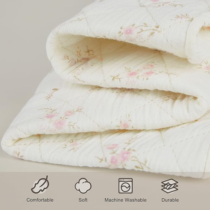 Unicorn Castle Waterproof Changing Pad Cover Muslin Changing Table Pad Cover 2 Pack Quilting for 32"x16" Baby Changing Pad Sheets Girls Boys,Pink Florals
