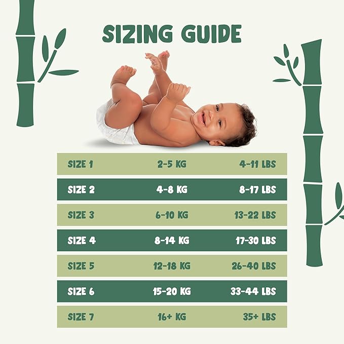 Naty Bamboo Viscose Baby Diapers – Silky Soft, Plant Based, Dermatologically Tested for Sensitive Skin & Super Absorbent (Size 4, 144 Count)