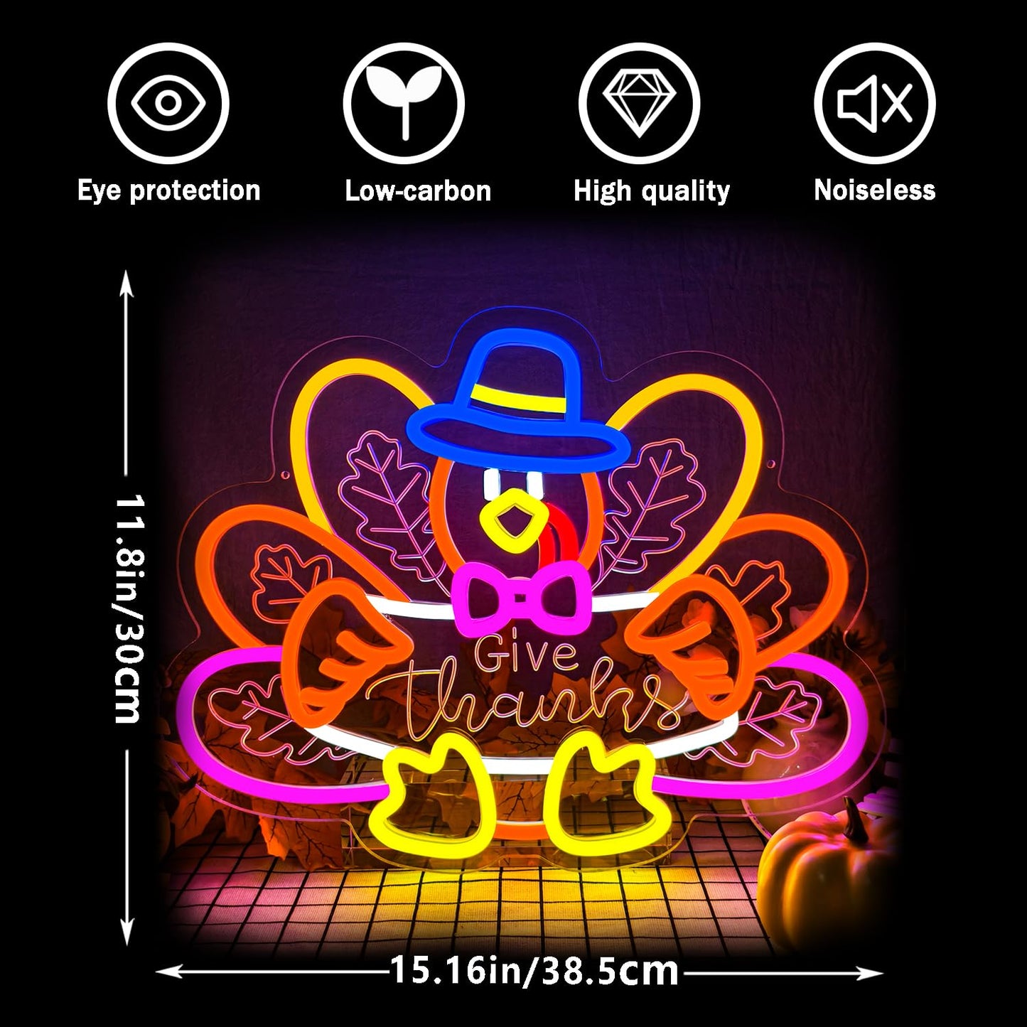 Turkey Neon Sign Thanksgiving Neon Sign Dimmable Thanksgiving Neon Light For Wall Decor Turkey Neon Light For Home Party Holiday Gift