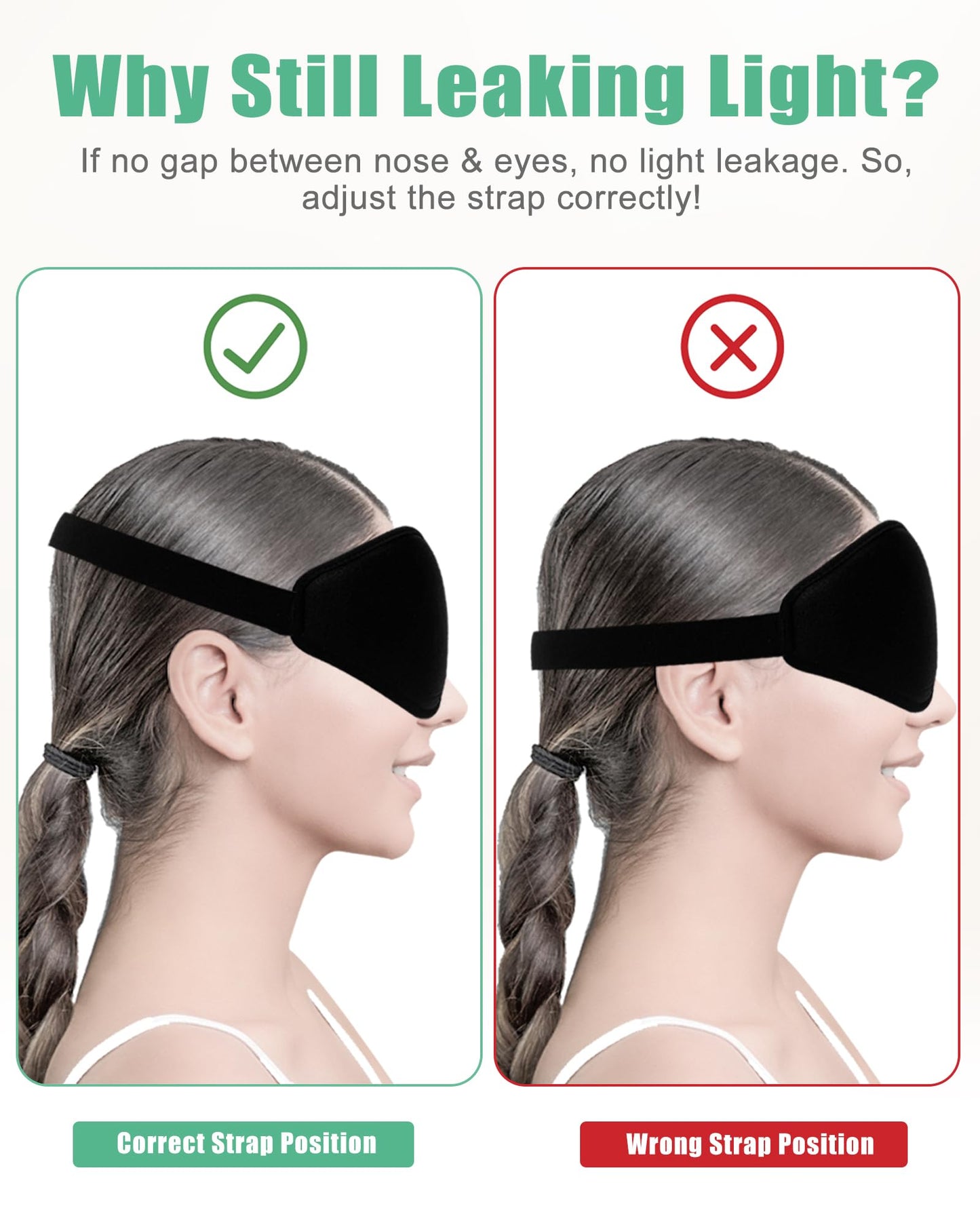 BeeVines 2 Pack 3D Contoured Sleep Mask Sleeping Eye Masks for Lash Extensions, Night Molded Mask with Adjustable Strap, 100% Block Light Eye Shade Cover for Traveling Yoga Nap