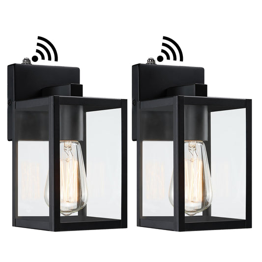 10 Inch Outdoor Wall Light Dusk To Dawn 2 Pack Outdoor Lanterns For Porch Small Outdoor Sconce Lights With Sensor Photocell Wall Lantern For Porch Patio Garage Outdoor Lighting