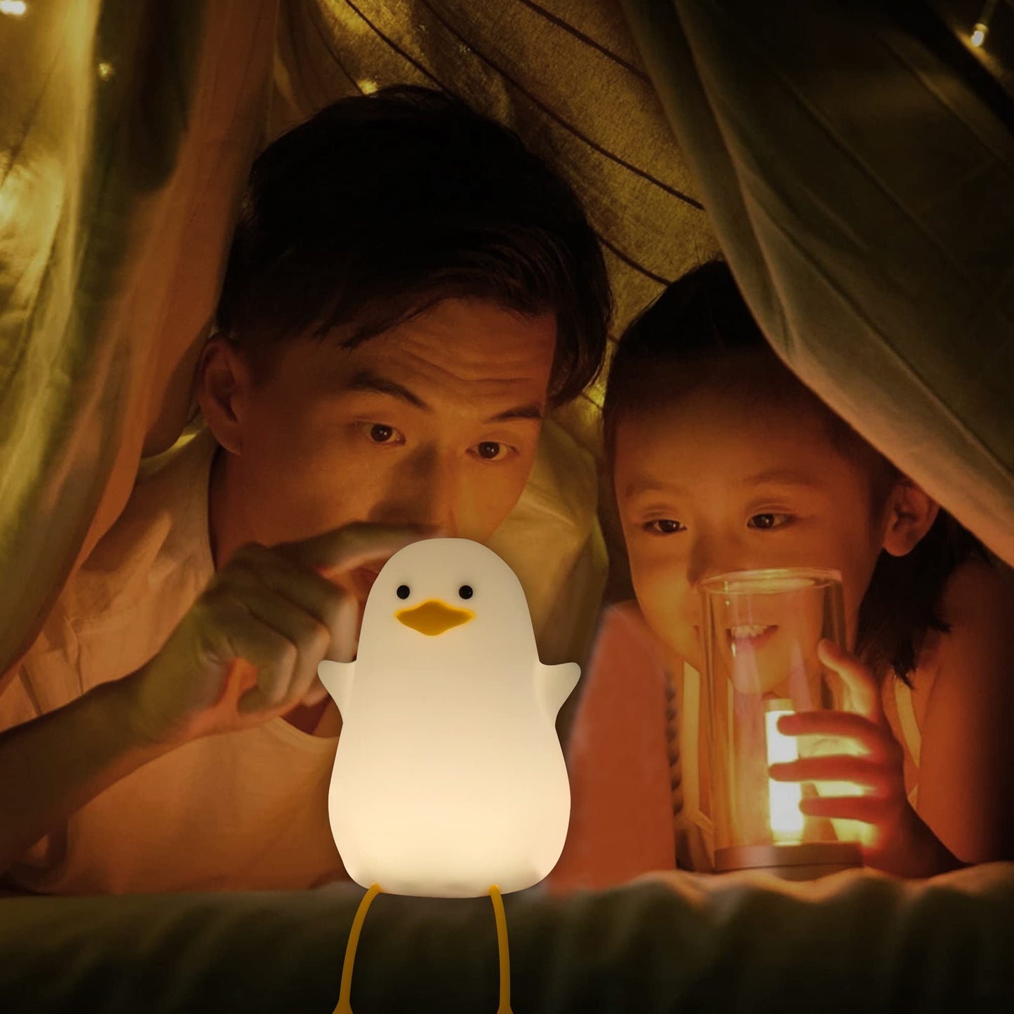 Lampeez Cute Duck Night Light Baby Nursery Lamp Gifts For Kids Bedside Led Light Timer Setting Dimming Table Lamp Usb Charging Nursing/Breastfeeding Safety Abs + Silicon Birth Celebration