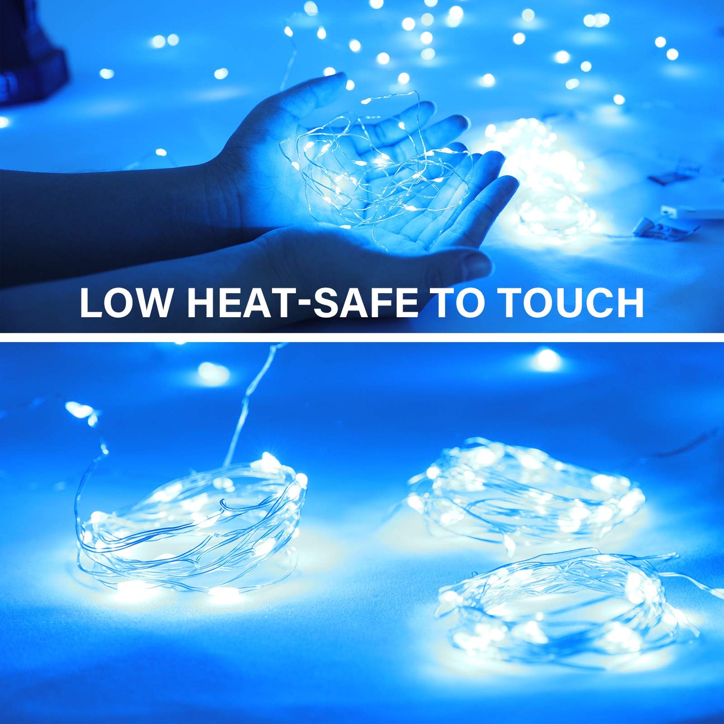 Onforu Fairy Lights 16 Pack, 6.5ft Blue Mini String Lights, 20 LED Copper Wire, IP67 Waterproof, Perfect for DIY Decor
