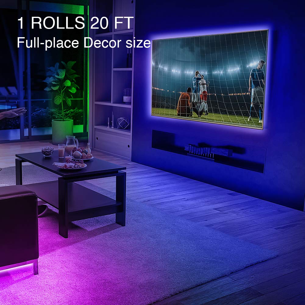 phopollo LED Lights 20ft RGB Color Changing with Remote - Multicolor, Model PH19RGB53WUS