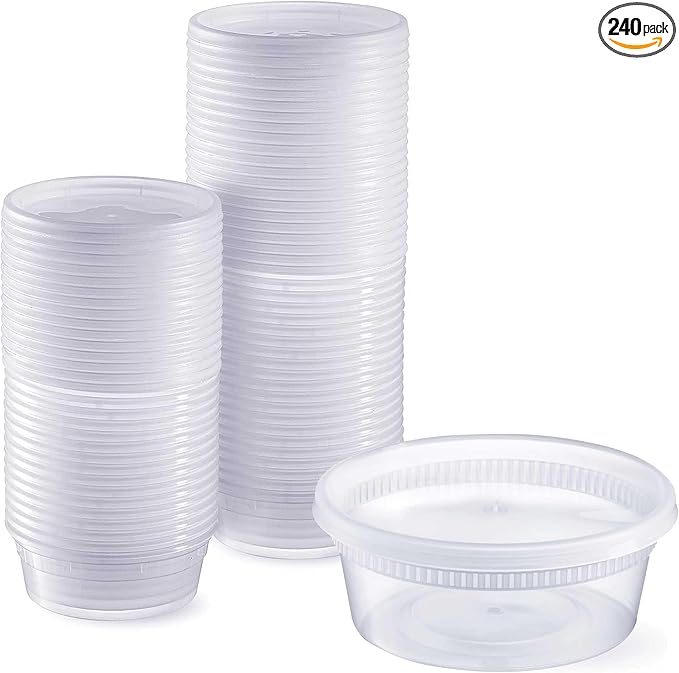 16oz Deli Containers with Lids (Pack of 240), Recyclable Polypropylene, Microwavable, Heat Resistant (16)