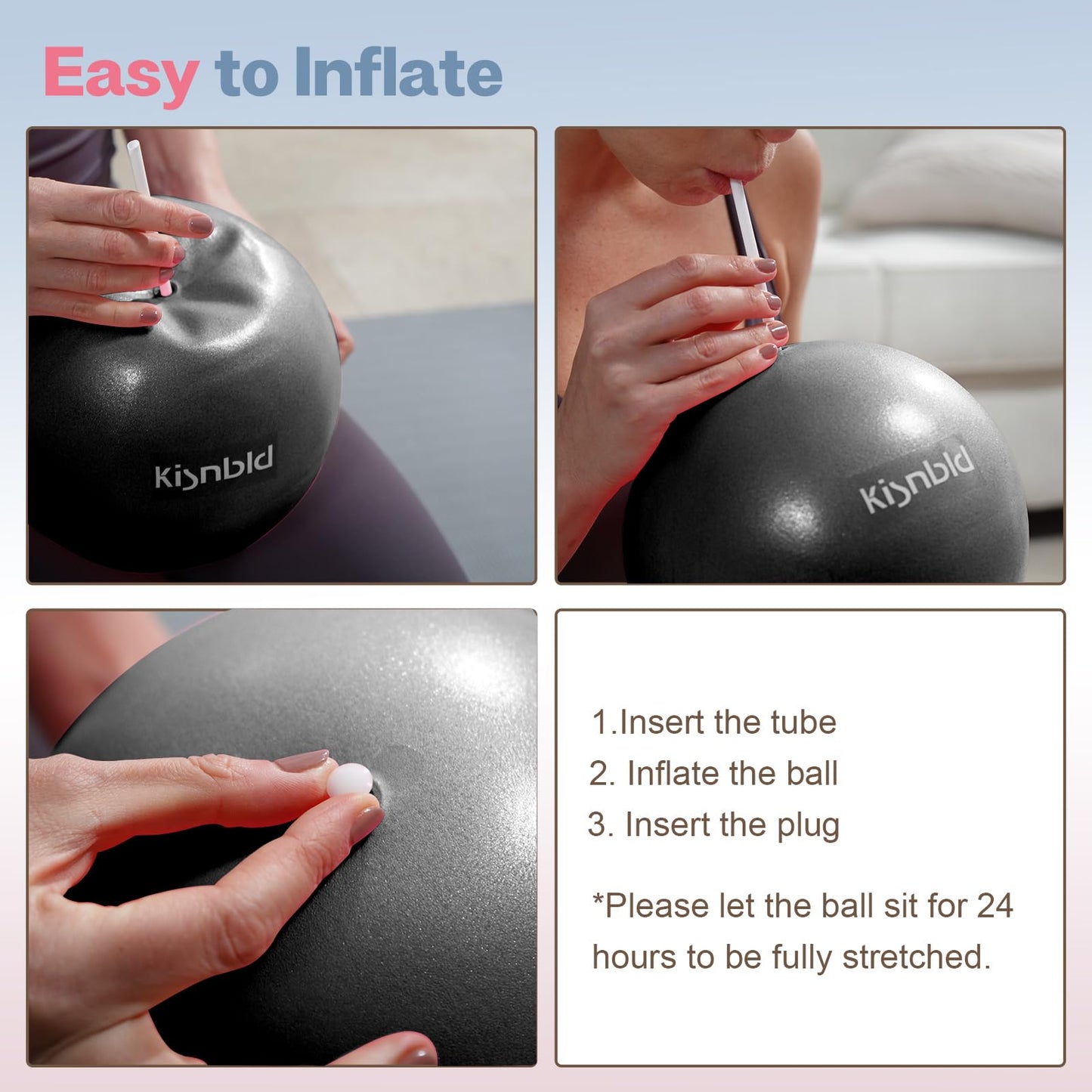 kisnbld Small Exercise Ball, 9 Inch Mini Pilates Ball, Anti Burst and Slip Resistant Mini Yoga Ball for Stability, Fitness, Physical Therapy, Stretching & Core Strength Workout at Home Gym & Office