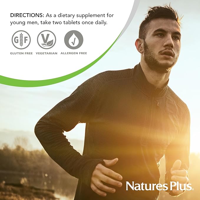 Natures Plus Power Teen for Him - 60 Chewable Tablets, Wild Berry - High-Potency Teenage Multivitamin - Sugar Free, Vegetarian, Gluten Free - 30 Servings