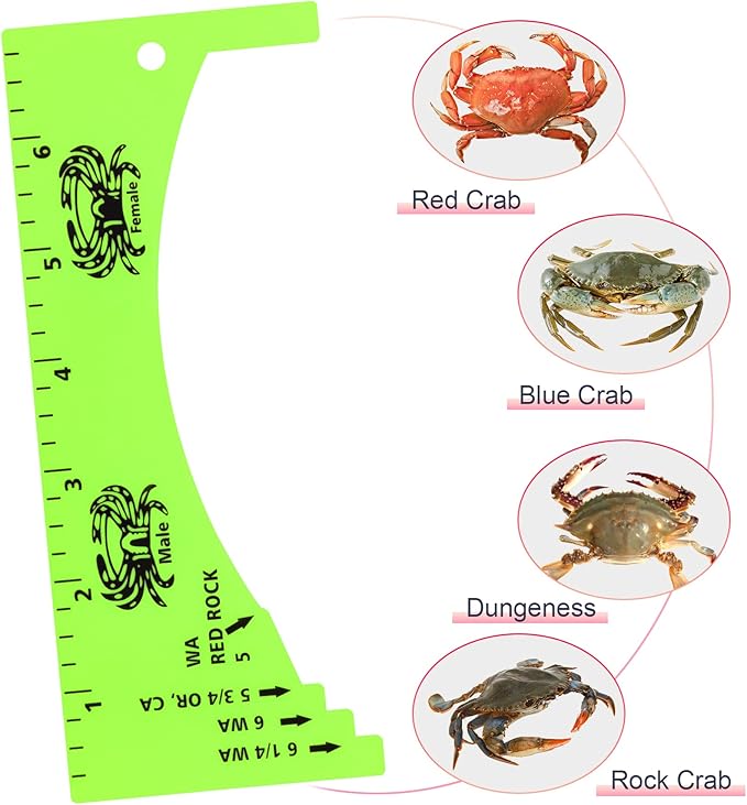 Lakei Crab Gauge, Measure for Dungeness, Blue Crab, Rock Crab, Lobste