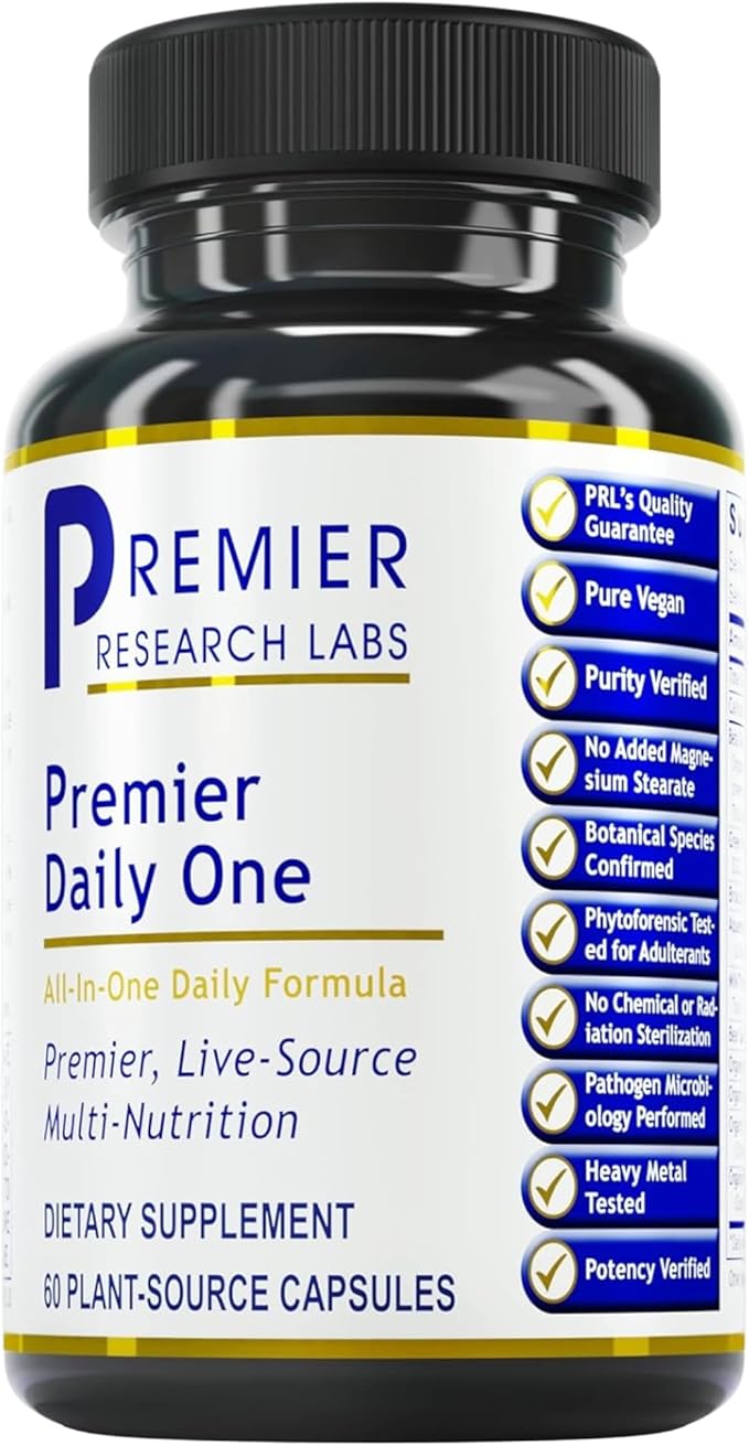 Premier Daily One, 60 Capsules, Vegan Product - All-in-One Daily Formula for Premier, Live-Source Daily Multi-Nutrition for The Whole Family
