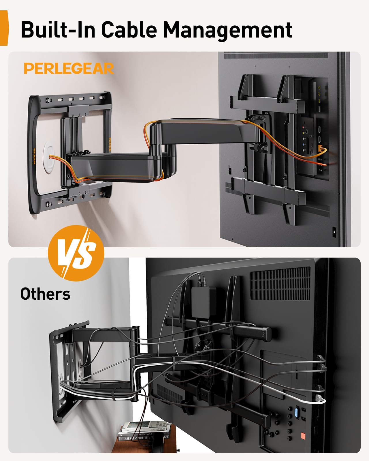 Perlegear Sliding TV Wall Mount for 42-95″ TVs up to 150 lbs with Cable Management, Tool-Free Tilt, Swivel & Extension, Fits 12″/16″/24″ Wood Studs, Max VESA 600x400mm, PGTVM41B