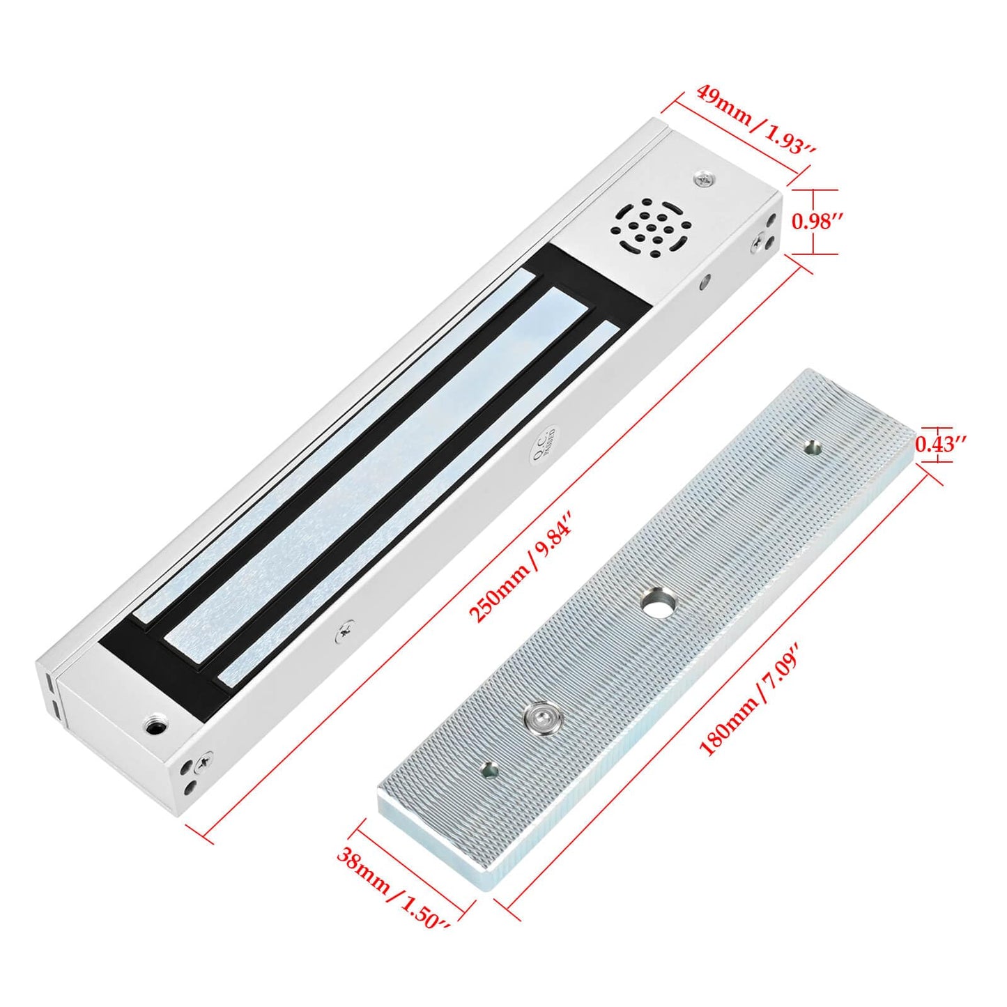 Door Access Control System Inswinging 600lbs Magnetic Lock Kit Build-in Alarm Beeper with ZL Bracket Remote Controller Exit Button