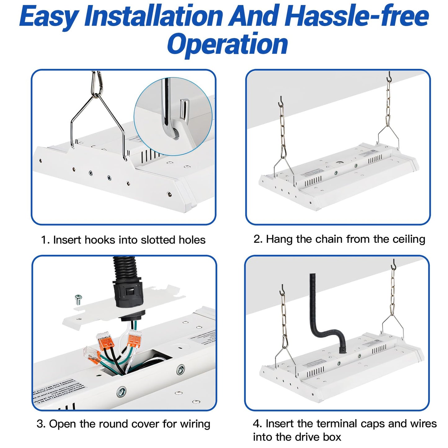 Jtt Led Linear High Bay Light  5000K Daylight 150W 21000Lm Shop Light Commercial 360 Adjustable Tilt Hanging Led High Bay Shop Lighting Fixtures For Garage Warehouse Workshop Store  Etl 2-Pack