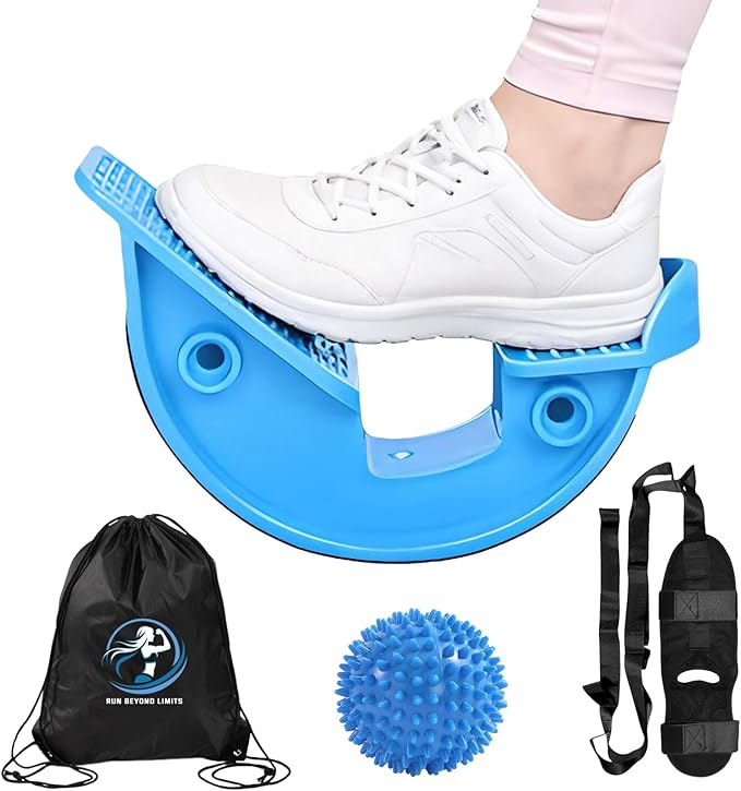 JIURUN Calf Stretcher and Foot Rocker for Plantar Fasciitis - Leg Stretching Strap, Hamstring and Calf Stretcher, Suitable...