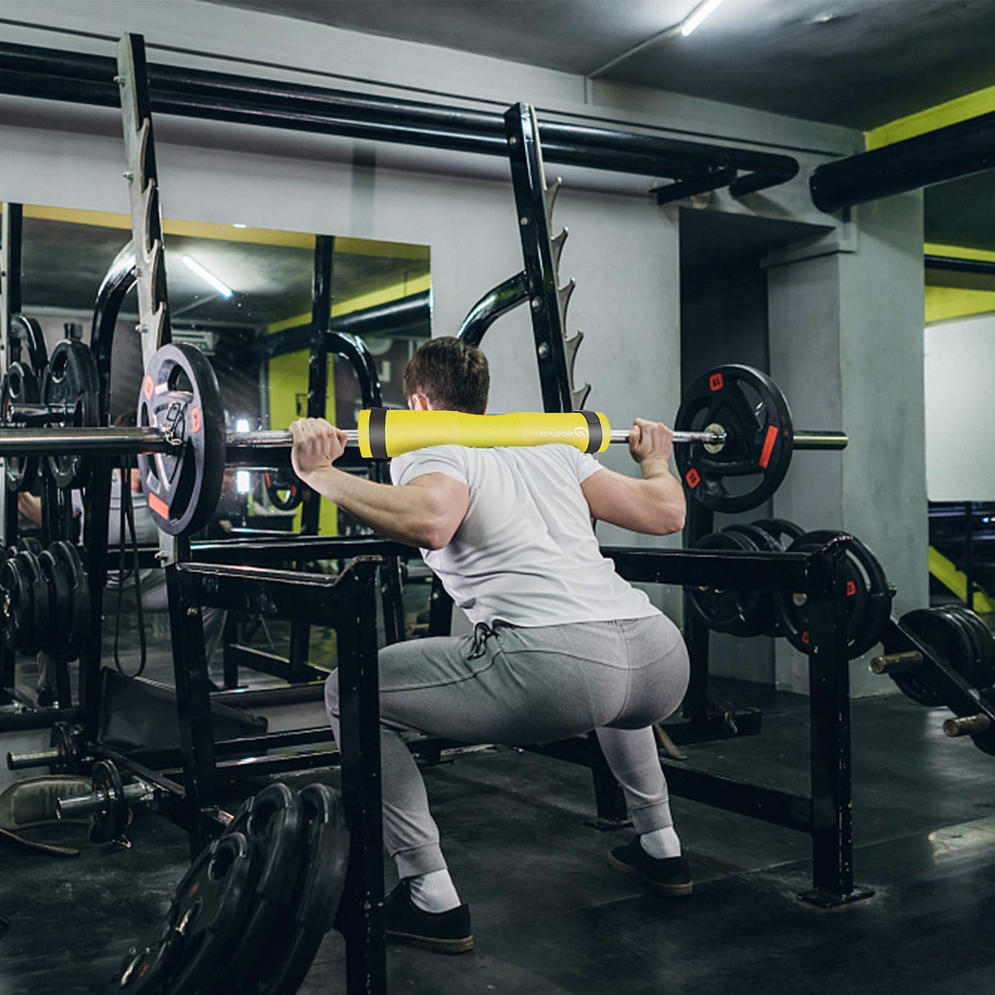 NEALFIT Barbell Pad Squat Pad for Squats—Squat Bar Pad—Great for Weightlifting,Lunges and Hip Thrusts—Foam Sponge Pad—Fit Standard and Olympic Bars Perfectly
