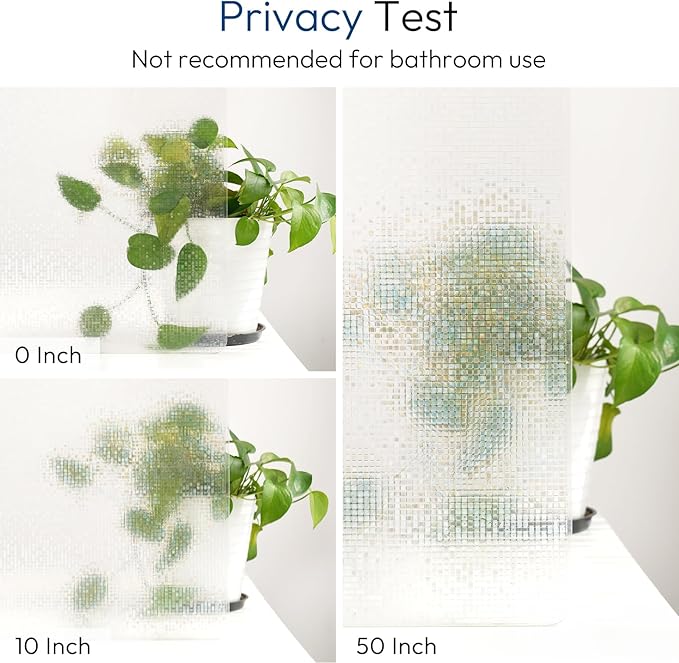 rabbitgoo Window Privacy Film Stained Glass Window Film, Mosaic Rainbow Decorative Glass Cling, Removable Static Cling Tint UV Blocking, Non-Adhesive Privacy Covering for Home, 17.5 x 157.4 inches