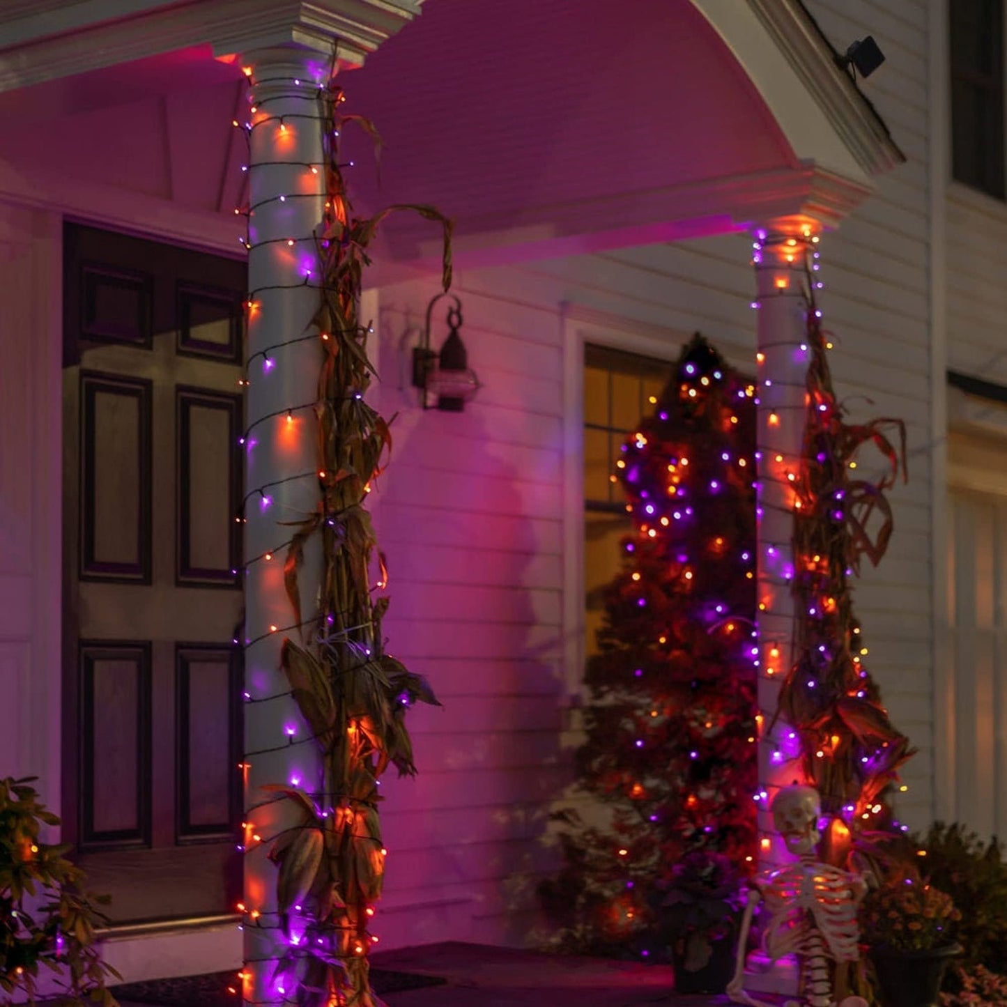 Dazzle Bright 300 LED String Lights, 100FT, Purple & Orange, 8 Lighting Modes, Halloween Decorations, Model HB-300COI