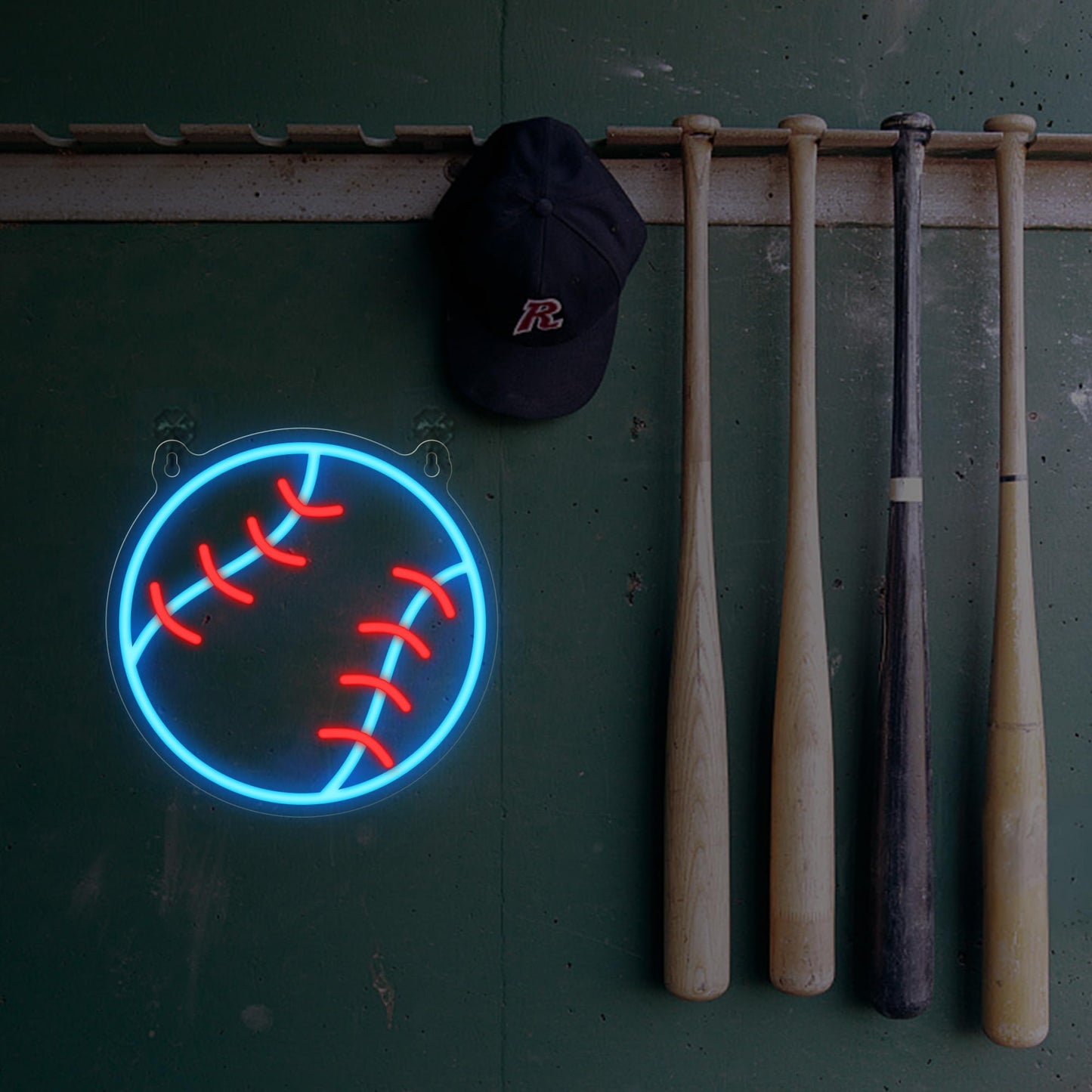 CoolGift Mart Baseball Neon Sign - Dimmable Sport Wall Decor with USB Power, Unique Gifts for Men & Boys 8-12, LED Bedroom Lights for Man Cave College Dorm Baseball Fan Accessories