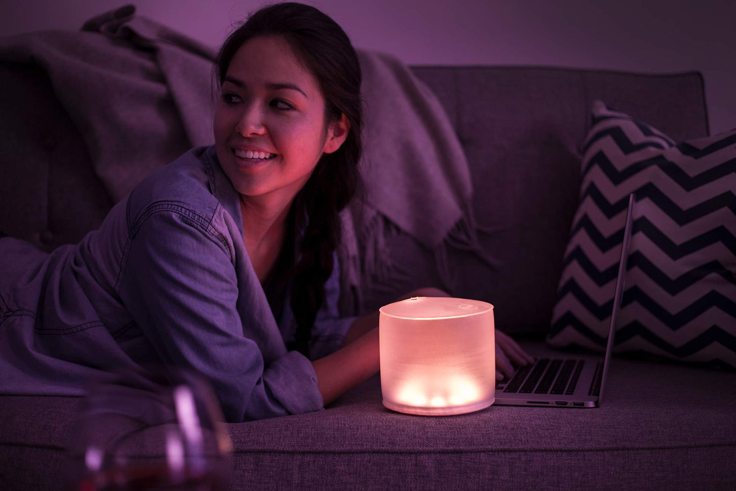 MPOWERD Luci Color Essence Solar Lantern, 8 Pastel Colors, 15 Lumens, 5in D x 4.25in H, Matte Finish, Rechargeable, Waterproof