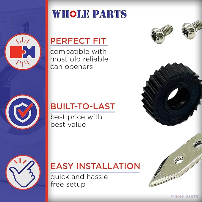 Whole Parts Knife and Gear Kit Part# KT1200 - Replacement & Compatible with Some #2 Old Reliable Can Openers