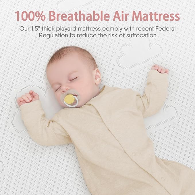 35x20x1.5 Breathable Crib Mattress Protector, Gel Memory Foam Toddler Mattress, Portable Crib Mattress Cover with Sheet for Mini Cribs & Baby Bassinet (Pink)