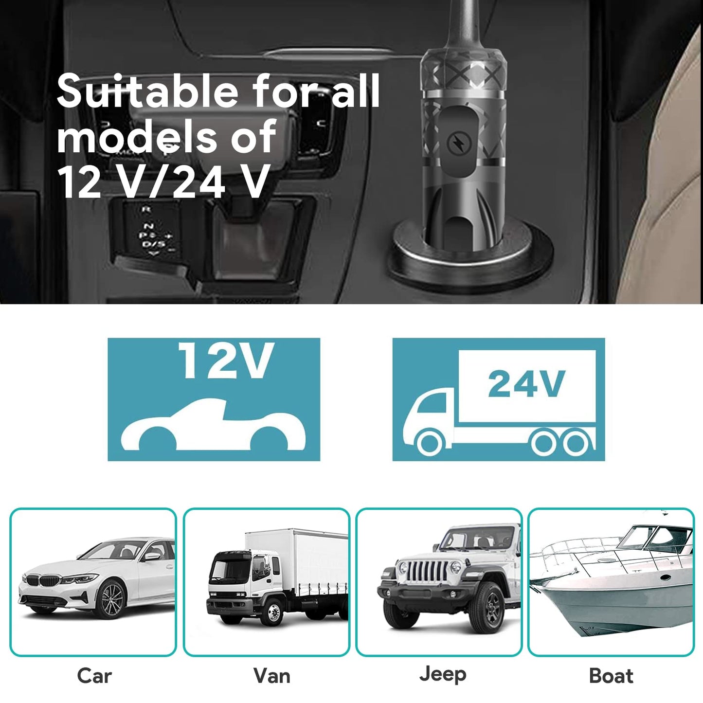 KFD 12V-24V Car Charger DC Adapter for Resmed AirSense 11 & ResMed AirMini DC Converter CPAP Machine Power Cord 20V PD USB C to Cigarette Lgihter Convert Cable for Power Station/Bank/Battery Backup