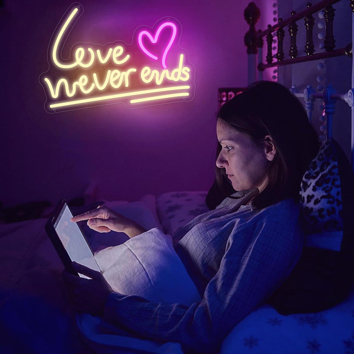 Love Never Ends Neon Sign For Wall Decor  Dimmable Love Led Lights Signs Letters Signs For Wedding  Neon Light Room Decor For Party Birthday Gift Christmas Gift