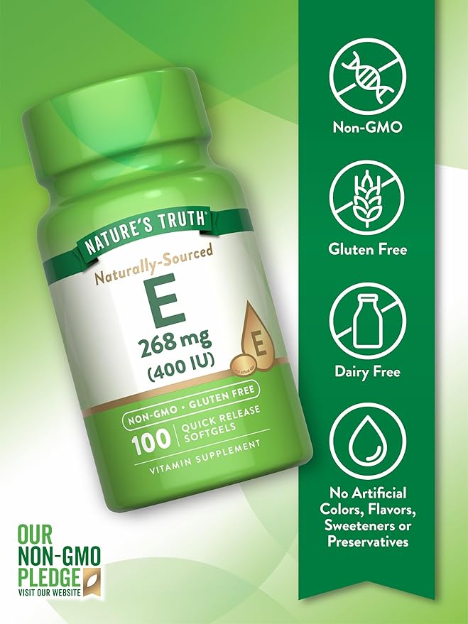 Nature's Truth Vitamin E 400 IU Softgels | 100 Count | Non-GMO & Gluten Free Supplement