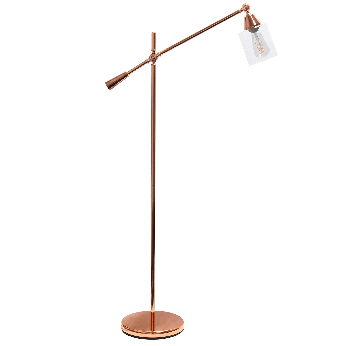 Elegant Designs LF1030-RGD Floor Lamp, Metal, 30inL x 11inW x 56inH, Rose Gold Finish