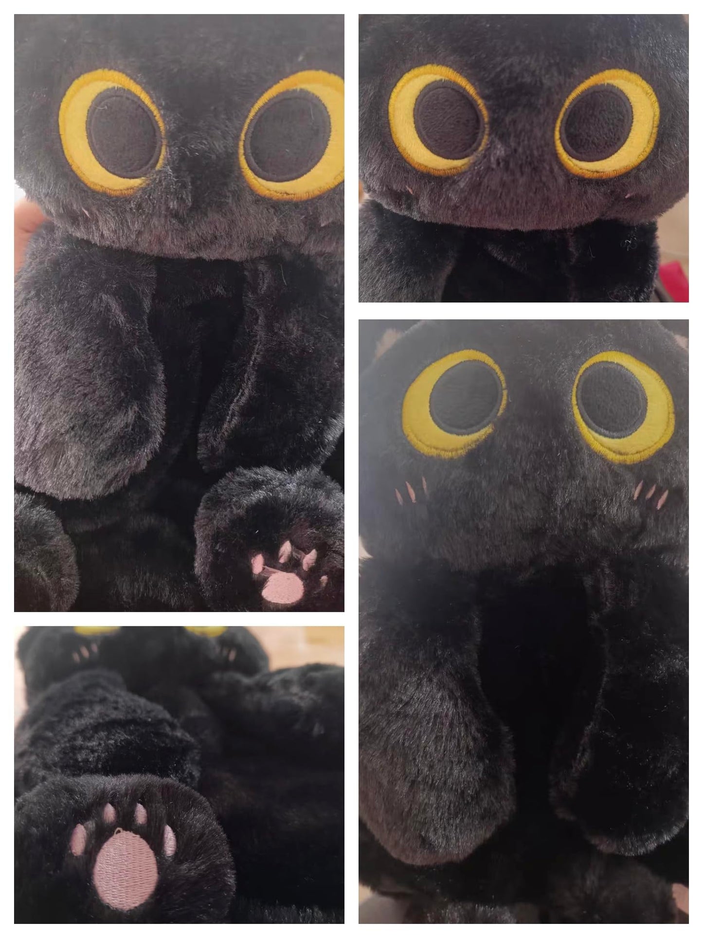 Osmanthus bloom Plush Backpack,Cat Bag,Stuffed Animal Backpack,Cute Cartoon backpack,Plush Bag (A-Black Cat)