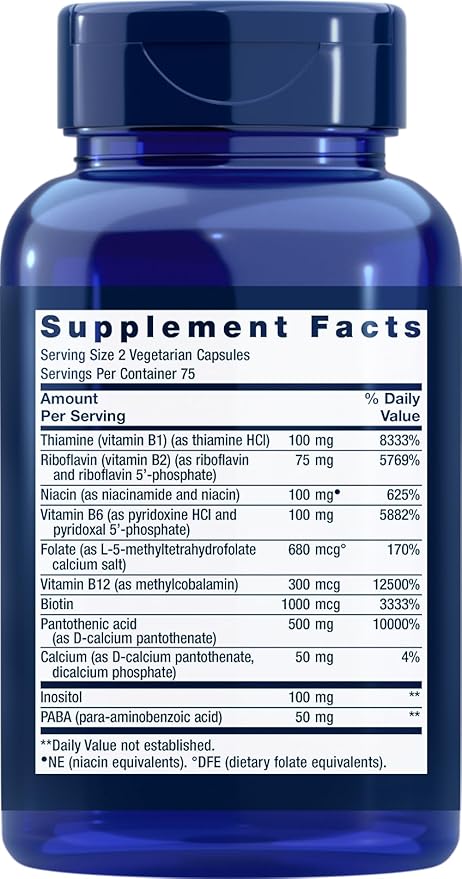 Life Extension BioActive Complete B-Complex, 150 Veg Caps (Pack of 2)