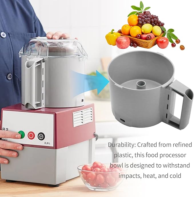 112204S 3 Quart Food Processor Cutter Mixer Bowl, Replacement for Robot Coupe R2 3L Gb, R2 DICE, R2 Dice, R2B, R2N Models