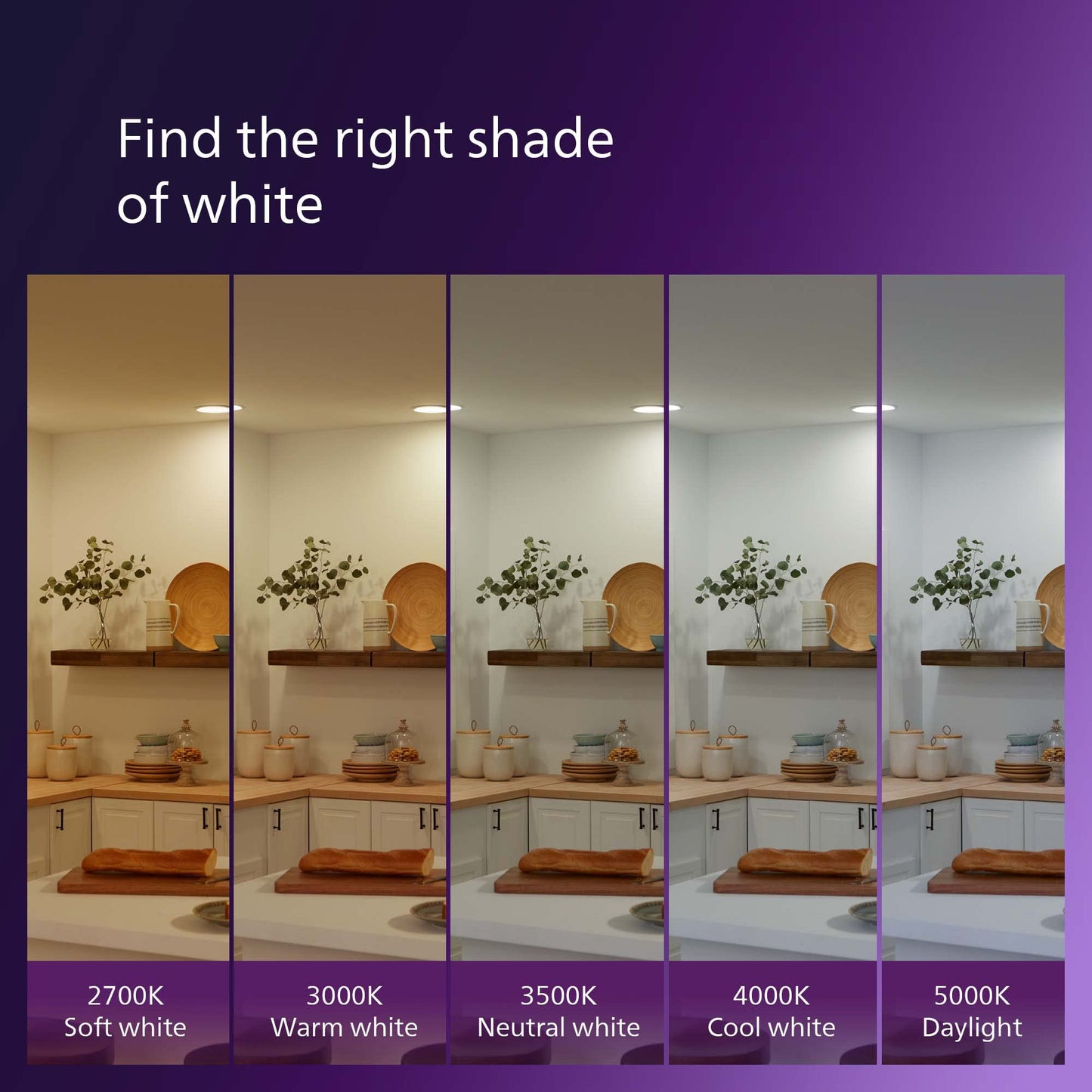 PHILIPS LED 60W A19 4-Pack Ultra Definition Soft White (2200K) 800 Lumen (8W=60W) Dimmable Flicker Free Light Bulbs