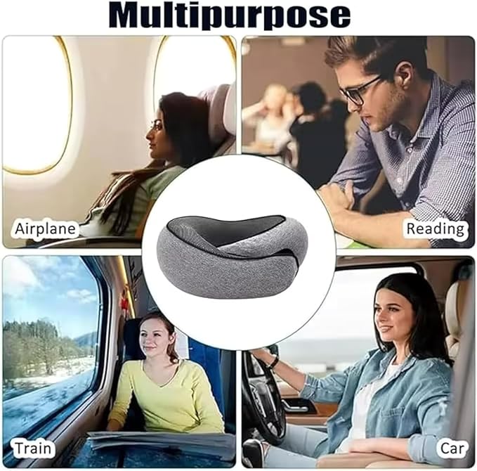 Wander Plus Travel Pillow, Travel Neck Pillow Memory Foam Travel Pillow 2024 New Travel Pillow Suitable for Travel, Airplanes, Cars and Offices (Light Gray)