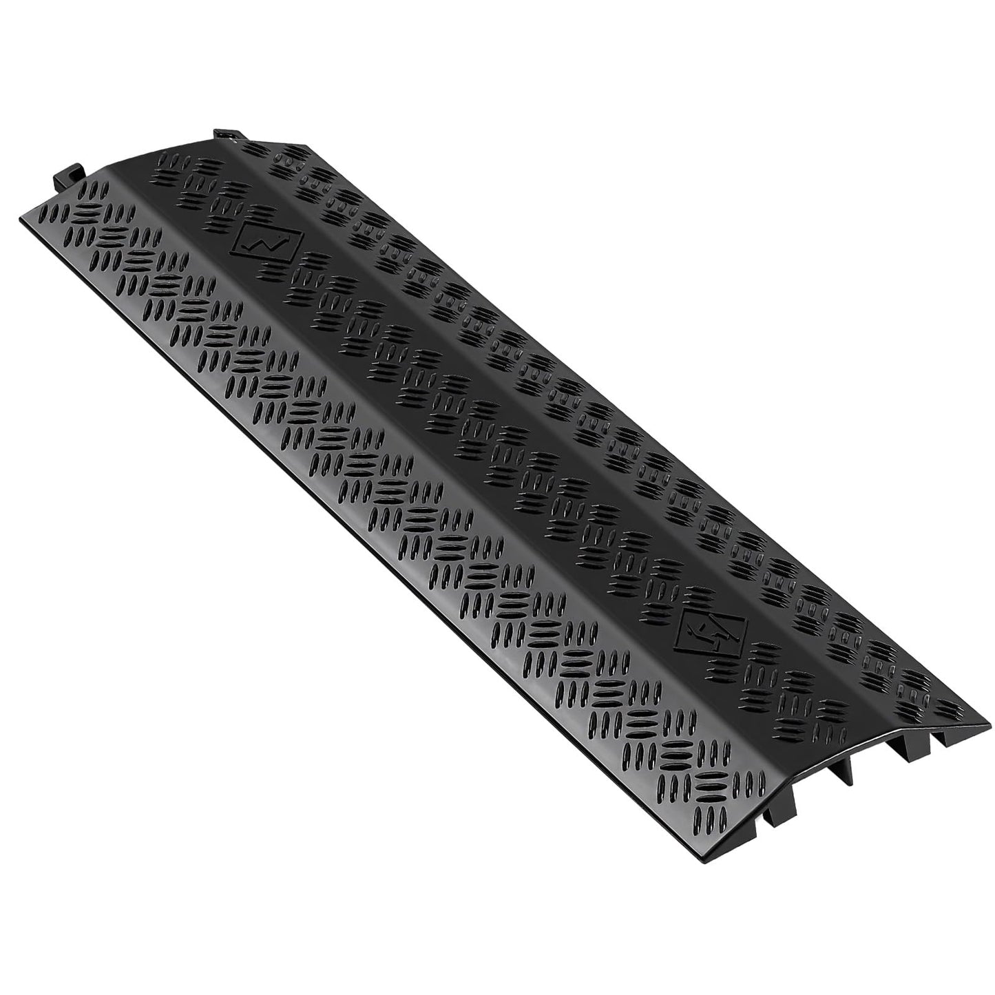 Vevor 1 Pack Drop Over Cable Cover, 2 Channel Heavy Duty Cable Hose Protector Ramp, 38.3 Floor Cord Cover, 17,500 Lbs/Axle Loa
