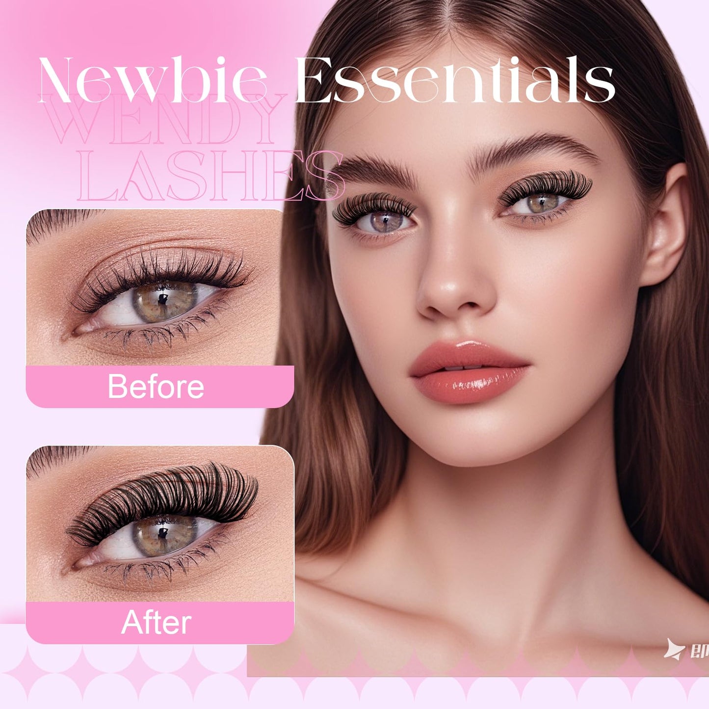Lash Clusters 50D Wispy Individual Lashes 280PCS D-Curly Volume Lash Extensions 10-18mm Natural DIY Cluster Lashes for Beginners