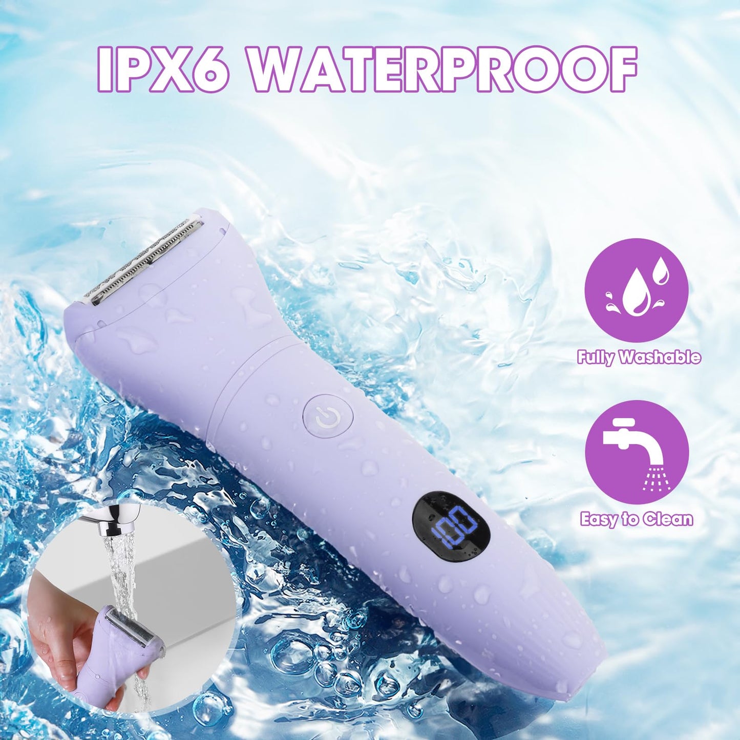 Bikini Trimmer Electric Razors for Women,3 in 1 Body Hair Removal Kit for Face,Pubic,Arm, Leg, Armpit, Bikini Trimmer,Painless I