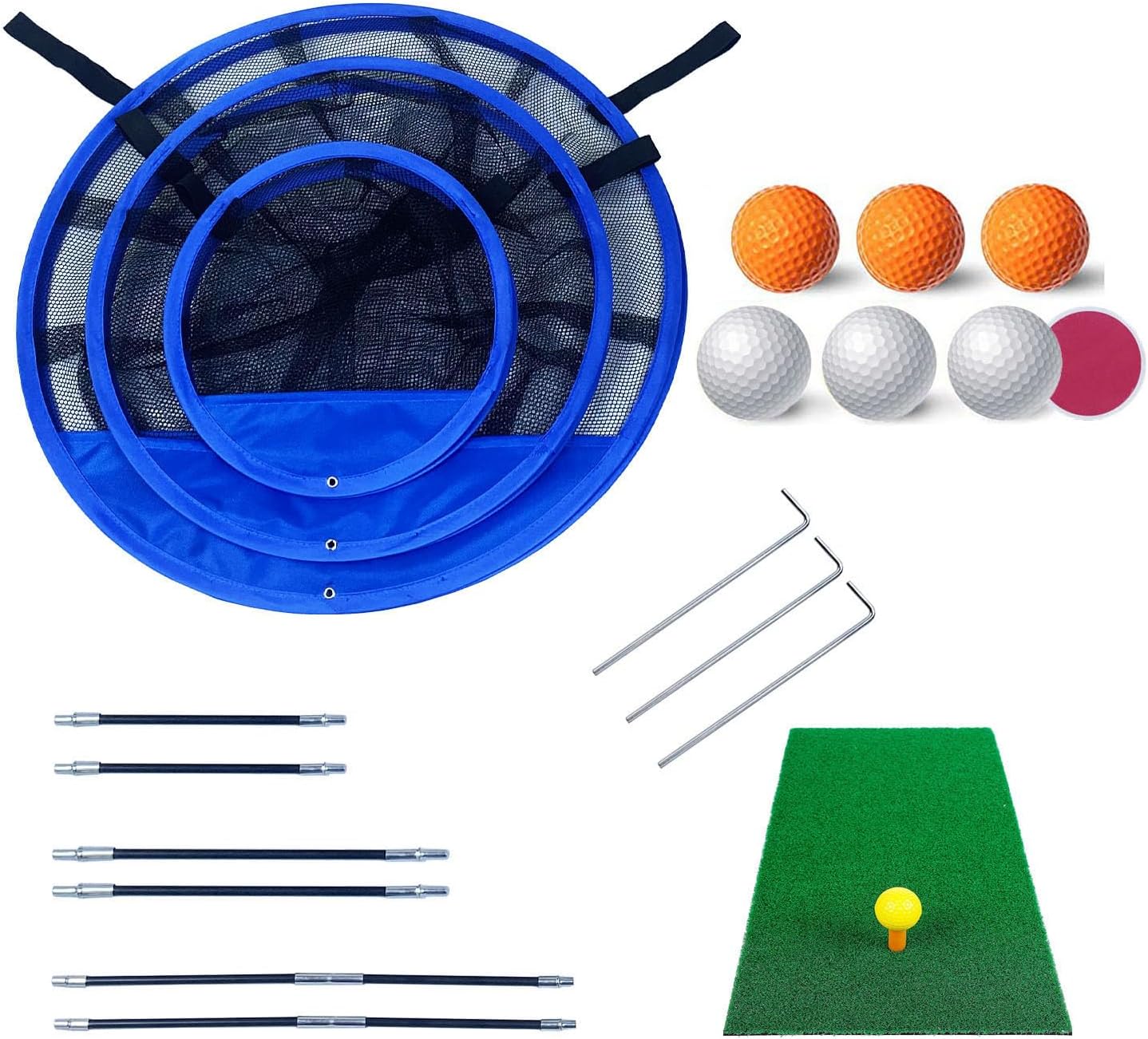 Golf Chipping Net for Backyard, Pop Up Chipping Practice Net with Balls Hitting Mat, Adults and Teens - Portable Golf Course Play Outdoor, Indoor, Camping, Lawn, Beach, Yard, Gifts