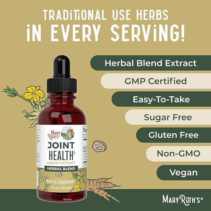 MaryRuth Organics Joint Health Liquid Drops & Vitamin K2+D3 Gummies (Peach Mango and Apricot) | Label Project Verified | Vitamins for Calcium, Joints, and Bone Support | Vegan, Non-GMO, Gluten Free
