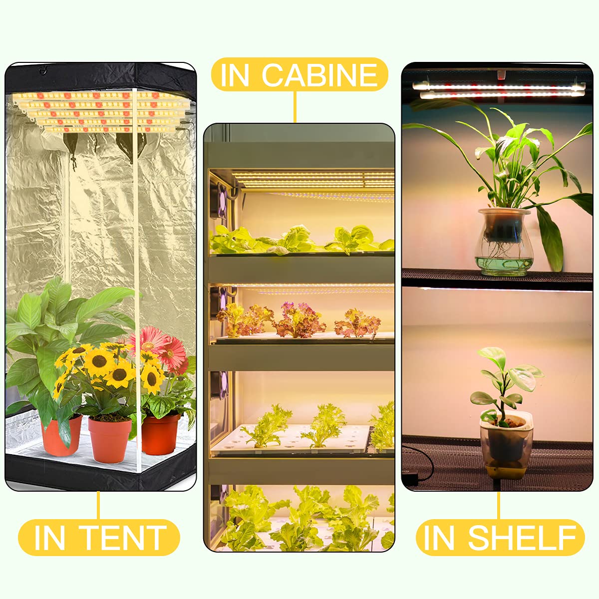 GYTF LED Grow Light Strips, 150-Bulb Full Spectrum, Dimmable, 3500K White, Aluminum, Model 3500K White+Red