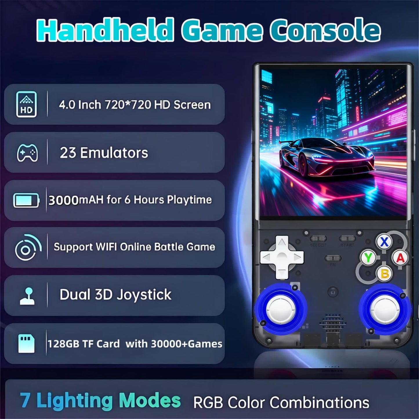 Blorkbuy R36 Ultra Retro Handheld Game Console-2025 Model with 128GB, 4-Inch IPS Screen, Over 30K Games Mini Video Games Console, Supports 23 Emulators, Linux-Based Retro Gaming Console (Black)