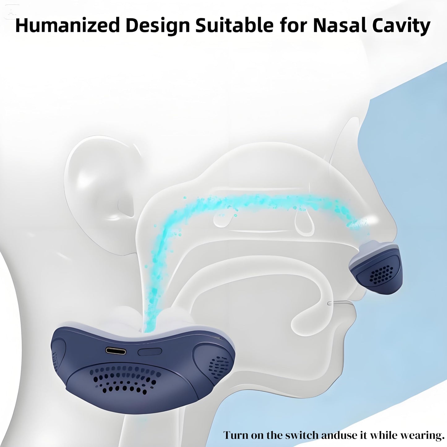 Electric Anti Snoring Devices, Double Vortex Anti Snoring Device, Snoring Solution, Suitable for All Nose Shapes, Stop Snoring Suitable for Men and Women